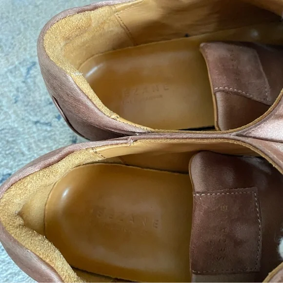 Sezane Jack Trainers Rose Gold Satin FR 38 US 7 RARE